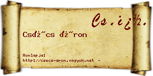 Csécs Áron névjegykártya